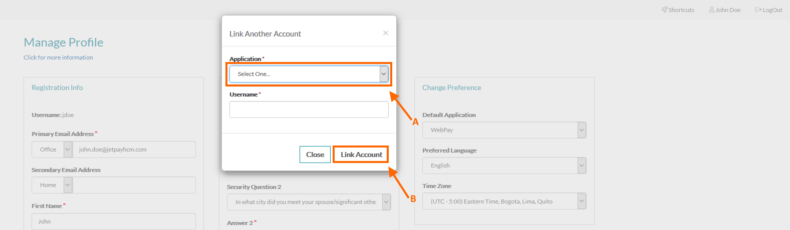 A pop-up will be displayed, follow the instructions on the pop-up to complete the process of linking an account.